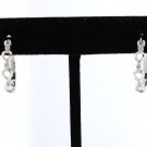 0.06 TCW Genuine Diamond Hoop Earrings 3/4", in Fine Silver