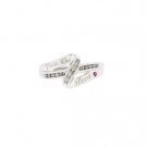 0.10 CT Natural Diamond Engraved" From the Heart" Ring in Solid 10 KT White Gold