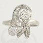 1.10 CT Natural Diamond Flower Cocktail Ring in Solid 14 KT White Gold
