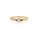 0.25 CT Vintage Natural Diamond Old Miner Engagement Ring in 14 KT Yellow Gold