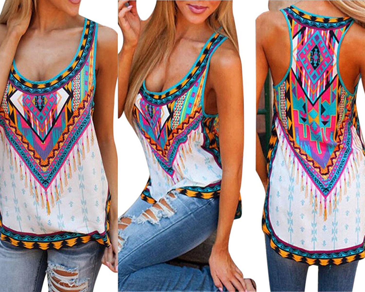 Women Summer Vest Top Sleeveless Blouse Casual Tank Top T-Shirt