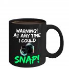 Photography Ceramic Coffee Mug - I Could Snap - Funny Large Cup (Black) - Best Gift for Men, Women