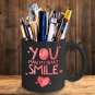 Love Ceramic Coffee Mug - You Make My Heart Smile - Cute Large Cup (Black) - Best Gift for Men,Women