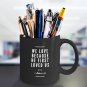 Christian Ceramic Coffee Mug - He First Loved Us - Cool Large Cup (Black) - Best Gift for Men, Women