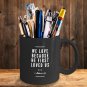 Christian Ceramic Coffee Mug - He First Loved Us - Cool Large Cup (Black) - Best Gift for Men, Women