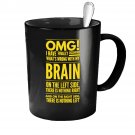 Funny Ceramic Coffee Mug - My Brain - Cute Large Cup (Black) - Best Gift for Men, Women