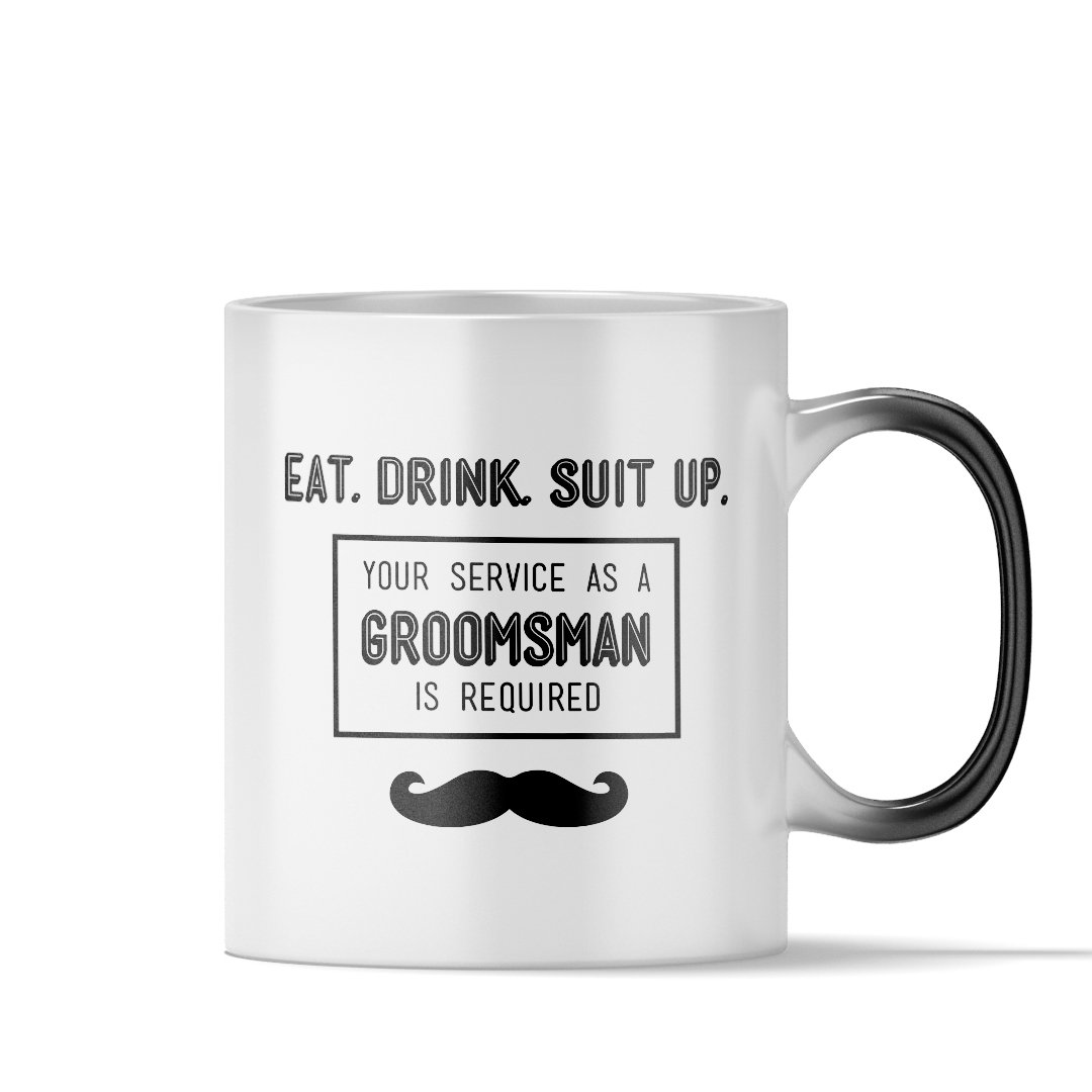 Magic Coffee Mug - Groomsman Service - Groomsmen Gift for Brother, Best Man Gift for Best Friend