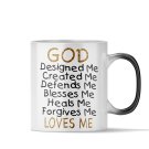 Magic Coffee Mug - God Loves Me- Baby Shower Gift for Men/Baptism Gift for New Baby/Christening Gift