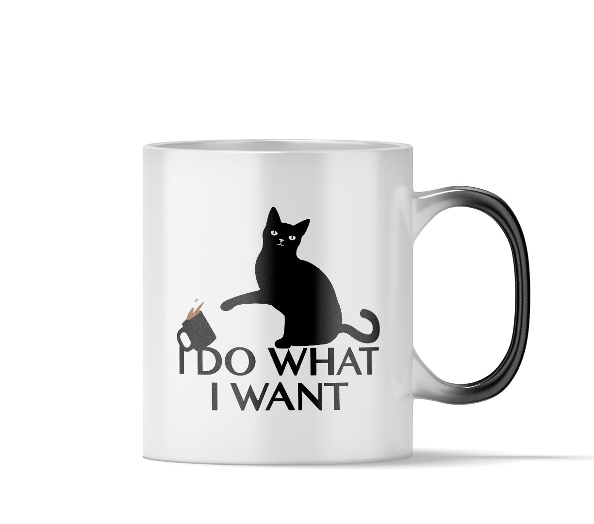 Magic Coffee Mug - I Do What I Want - Cat Gift for Men, Funny Gift, Birthday Gift, Housewarming Gift