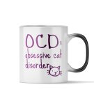 Magic Coffee Mug - OCD - Cat Gift for Men, Funny Gift for Him, Birthday Gift, Housewarming Gift