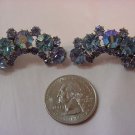 VINTAGE Large KARU ARKE Earrings Shimmering Blue Rhinestones FREE SHIPPING