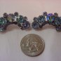 VINTAGE Large KARU ARKE Earrings Shimmering Blue Rhinestones FREE SHIPPING