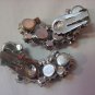 VINTAGE Large KARU ARKE Earrings Shimmering Blue Rhinestones FREE SHIPPING