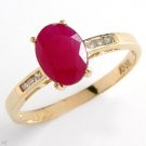 Colorful Brand New 1.46 ctw NATURAL RUBY and GENUINE DIAMONDS Solid Yellow Gold Ring FREE Shipping