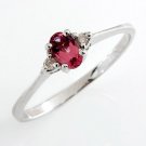 Precious 0.26 ctw Genuine Diamonds & Natural Topaz Ring Well Made in Solid 18k White Gold FREE Ship