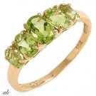Elegant Genuine Peridot Ladies Band, 3.45ctw., Solid Yellow Gold FREE Shipping