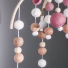Felt ball baby mobile, baby nursery decor