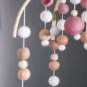 Felt ball baby mobile, baby nursery decor