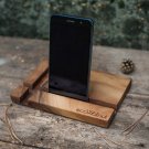 iPad docking station, iPhone stand, cell phone stand, iPad wood support, table wooden organizer