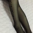 Two Pair of Sheer Black Floral Pattern Pantyhose Size M – L New