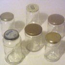 Glass jars with lids various sizes lot of 6 arts and crafts Glass jars with lids various sizes lot of 6 arts and crafts