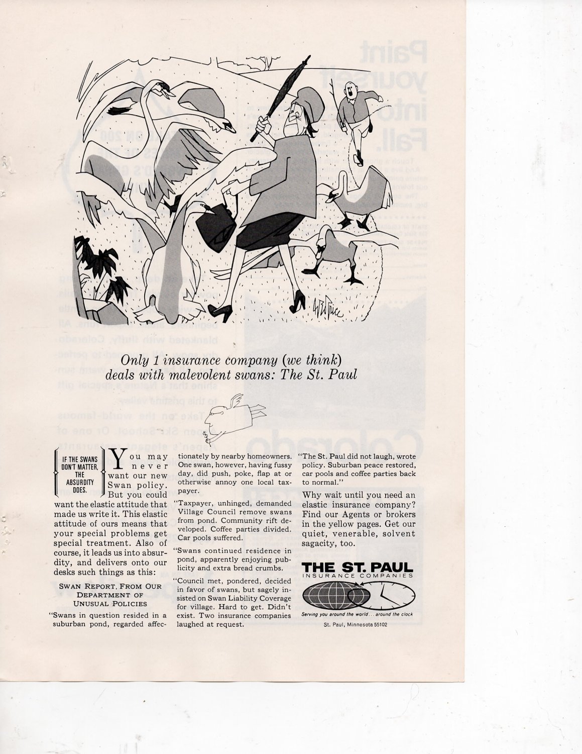 Saint Paul Insurance Company vintage Magazine Print Ad