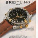 Breitling Watch vintage Magazine Print Ad May 1992