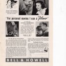 Bell & Howell Filmo home movie camera vintage Magazine Print Ad September 1938