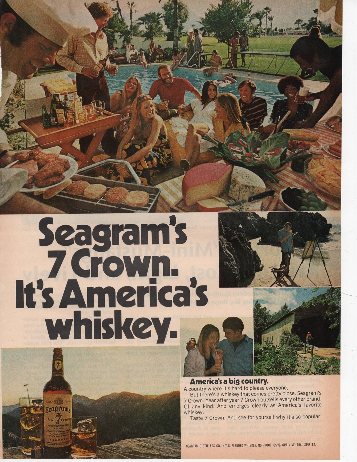 Seagrams 7 vintage Magazine Print Ad August 1972