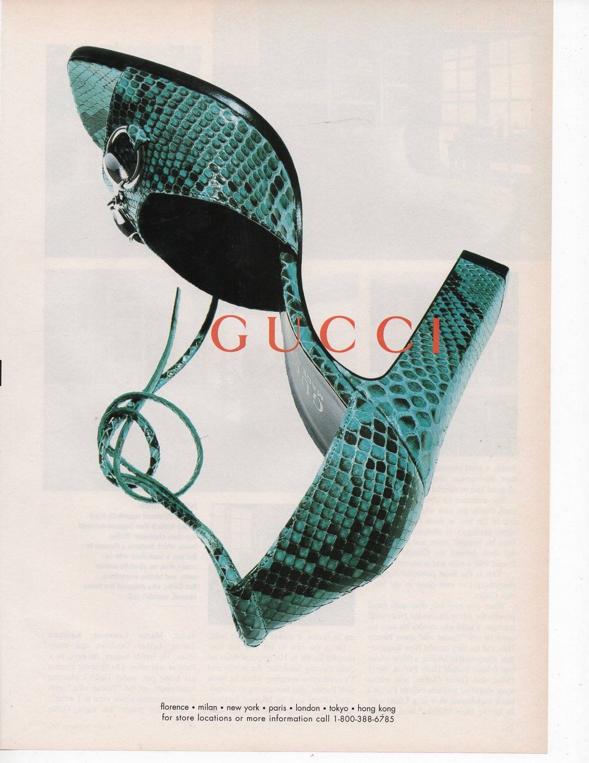 Gucci Shoes vintage Magazine Print Ad April 1996