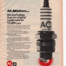 AC Sparkplugs vintage Magazine Print Ad January 1972