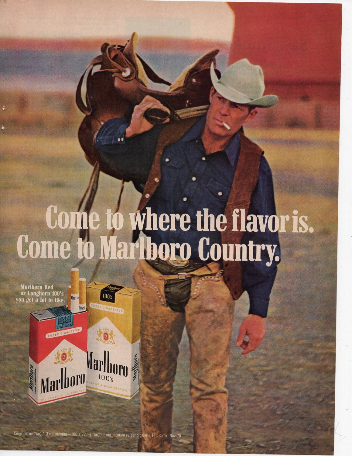 Marlboro Cigarettes Vintage Print Ad June 1971