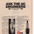 AC Sparkplugs vintage Magazine Print Ad May 1972 AC Sparkplugs vintage Magazine Print Ad May 1972