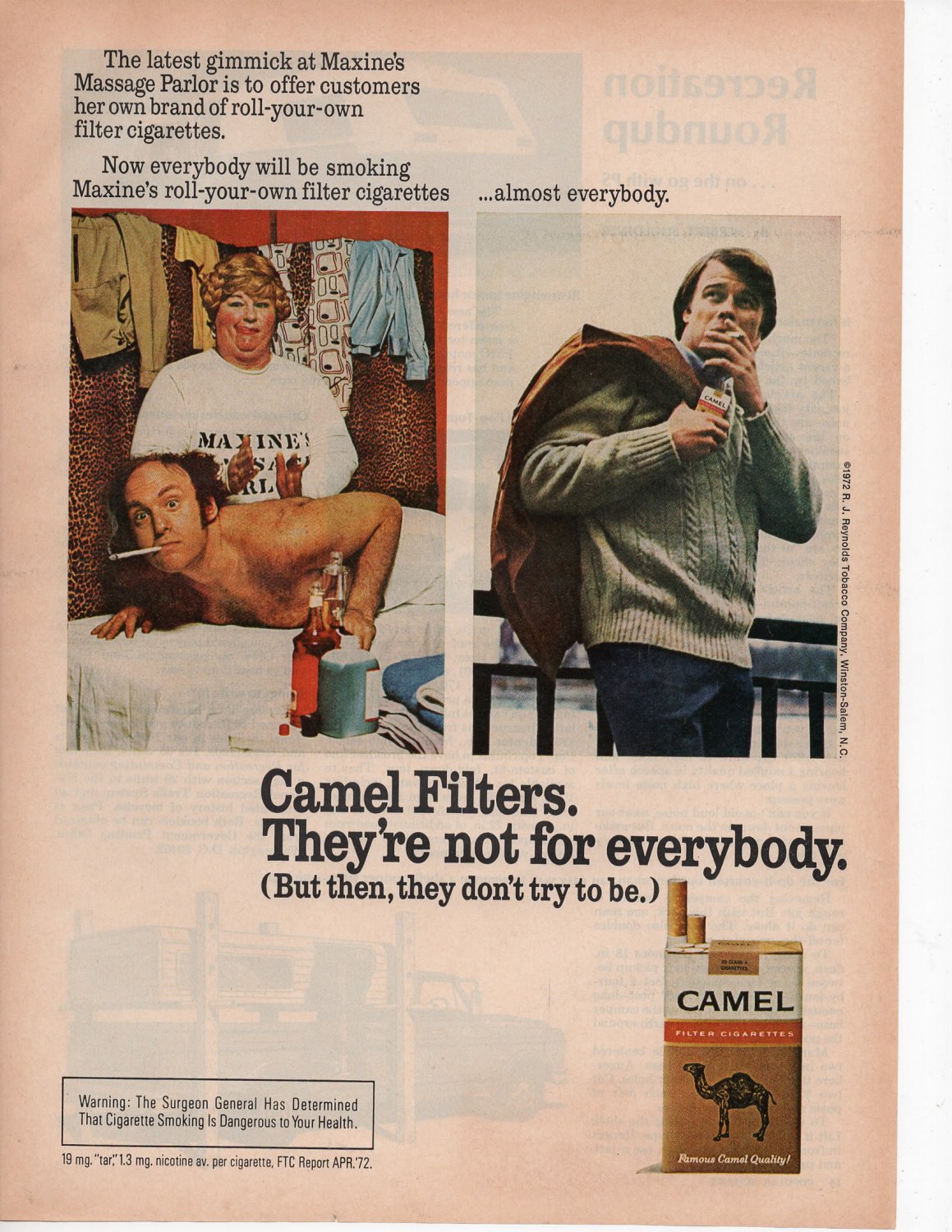 Camel Cigarettes vintage Magazine Print Ad September 1972