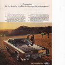 Lincoln Continental vintage Magazine Print Ad November 1969