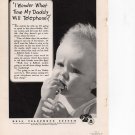 Bell Telephone vintage Magazine Print Ad February 1939 Bell Telephone vintage Magazine Print Ad February 1939