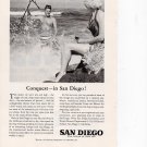 San Diego vintage Magazine Print Ad October 1958