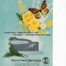 Rock of Ages Memorials vintage Magazine Print Ad October 1958