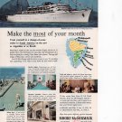 Moore McCormack Lines Cruises vintatge Magazine Print Ad November 1959 Moore McCormack Lines Cruises vintatge Magazine Print Ad November 1959