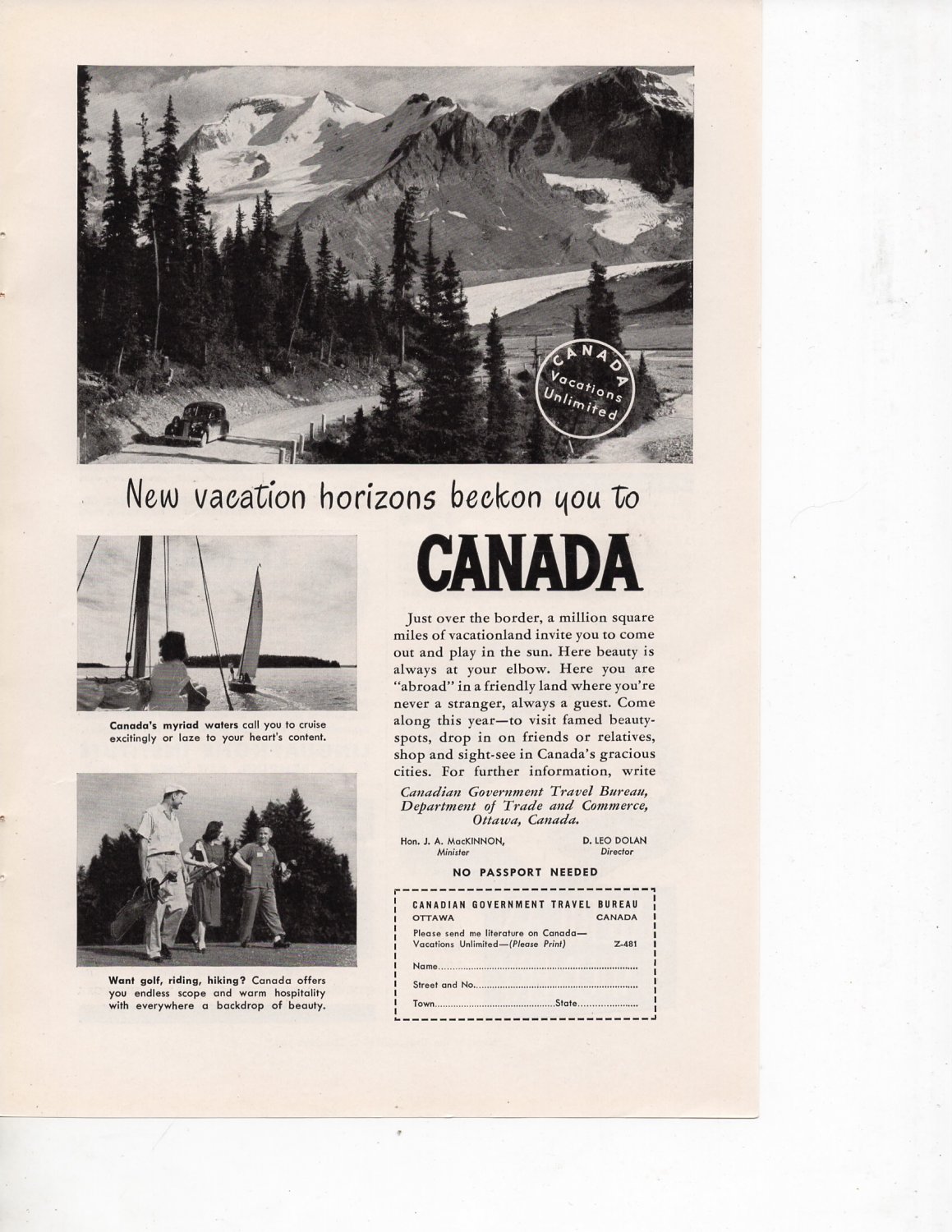 Canada vintage Magazine Print Ad February 1948