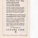 Cunard Line cruises vintage Print Ad March 1928 Cunard Line cruises vintage Print Ad March 1928