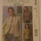 McCalls Sewing Pattern # M4782 Misses Lined Jackets