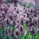 Modern original wall art acrylic painting lavender flowers landscape-new