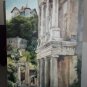 Original oil painting ancient amphitheater old architecture landscape stone ruins-new