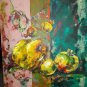 Modern original acrylic painting quince and pomegranate abstract still life