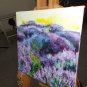Modern original wall art acrylic painting lavender flowers field plantations abstract-new