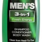 Three VO5 Men's Fresh Energy, 3-in-1, Shampoo-Conditioner-Body Wash
