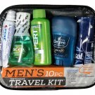 New, Man on the Go Travel Kit, 10 Pieces, Men’s Getaway Easy Carry-on Kit