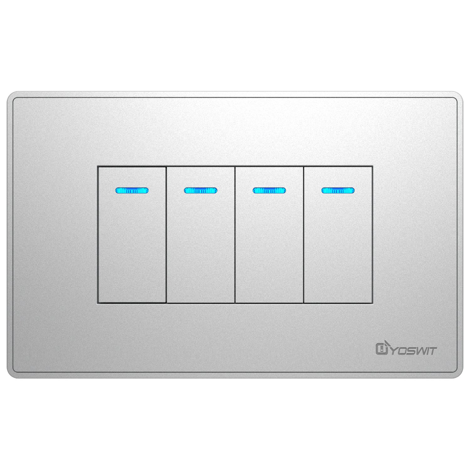 Bluetooth Smart On/Off Switch 4 Gangs (Socket 118) Silver