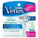 Gillette Venus Embrace Sensitive Women's Razor Blade Refills, 6 count